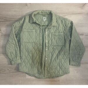 Gap Kids Button Up Green Jacket Youth Girls XXL Pockets